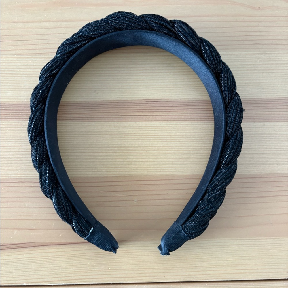 Elegant Black Braided Headband